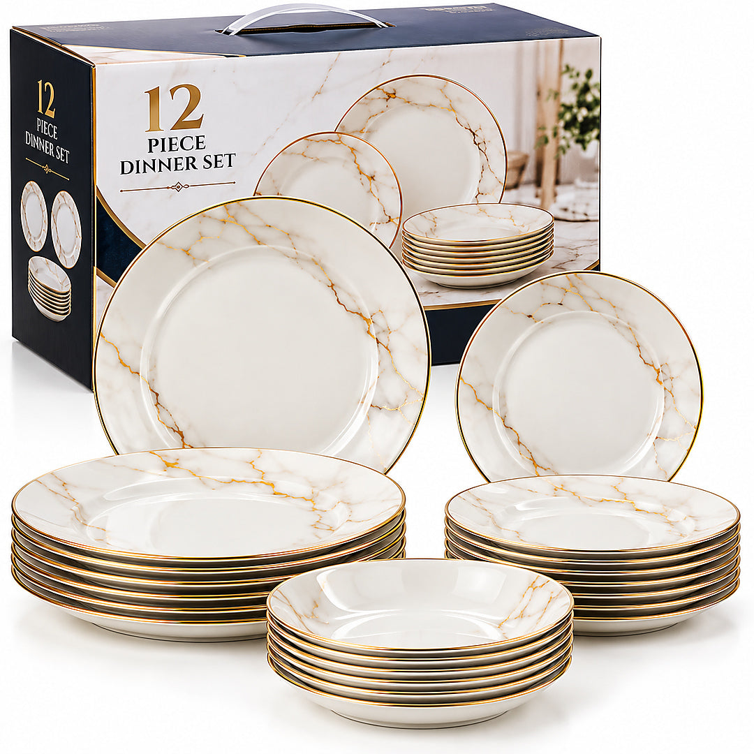 Cosmo Salon 12-Piece Dinner Plate Set