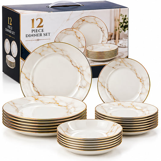 Cosmo Salon 12-Piece Dinner Plate Set