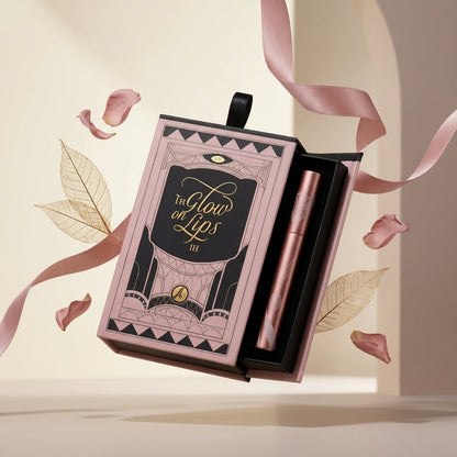 THE GLOW ON LIPS – Pink & Gold Box (Upside Displayed)