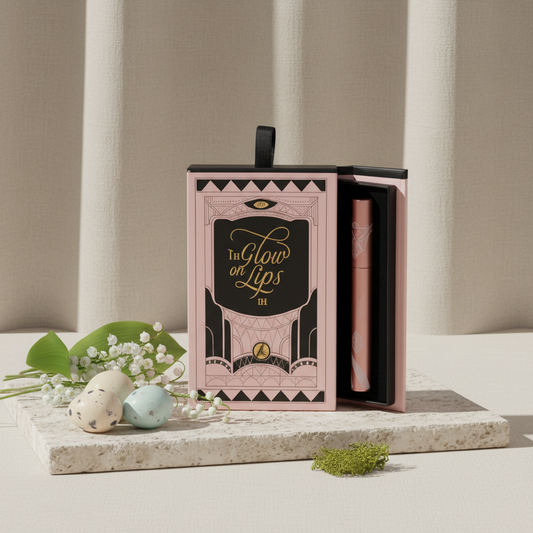 THE GLOW ON LIPS – Pink & Gold Box (Upside Displayed)